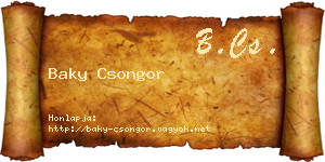 Baky Csongor névjegykártya